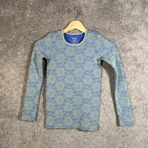 Nux Women’s Small Sage Green Floral Long Sleeve Activewear Top Yoga Gym Workout